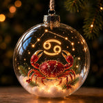 Zodiac Christmas Ornament Illuminated Globe Warm Golden Lights