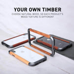 iPhone Bumper Case Natural Wood & Aluminum Lightweight Anti-Knock Protection