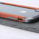 iPhone Bumper Case Natural Wood & Aluminum Lightweight Anti-Knock Protection