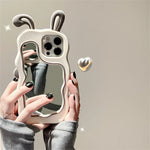 iPhone Case Built-In Mirror TPU Rabbit Ear Design