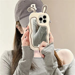 iPhone Case Built-In Mirror TPU Rabbit Ear Design