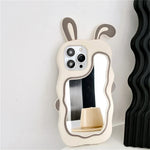 iPhone Case Built-In Mirror TPU Rabbit Ear Design