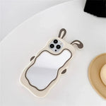 iPhone Case Built-In Mirror TPU Rabbit Ear Design