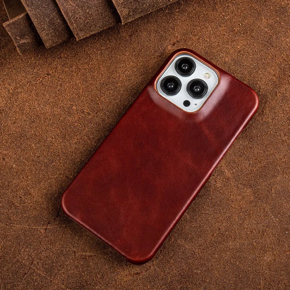 iPhone Case Genuine Cowhide Leather Slim & Protective