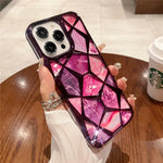 iPhone Case Geometric Marble Silicone Wireless Charging Compatible