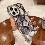 iPhone Case Geometric Marble Silicone Wireless Charging Compatible