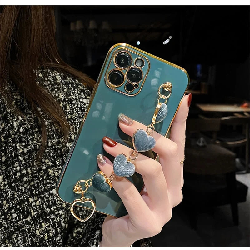 iPhone Case Heart Detail Shock-Protection Bumper