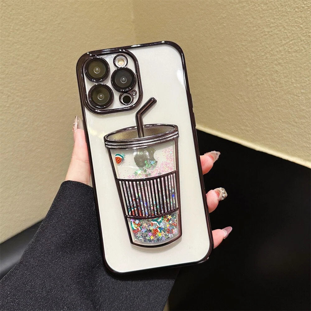 iPhone Case Liquid Glitter Full-Coverage Bumper Protection