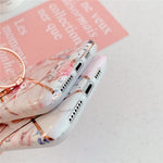 iPhone Case Marble Pattern Built-In Finger Ring Holder Soft TPU
