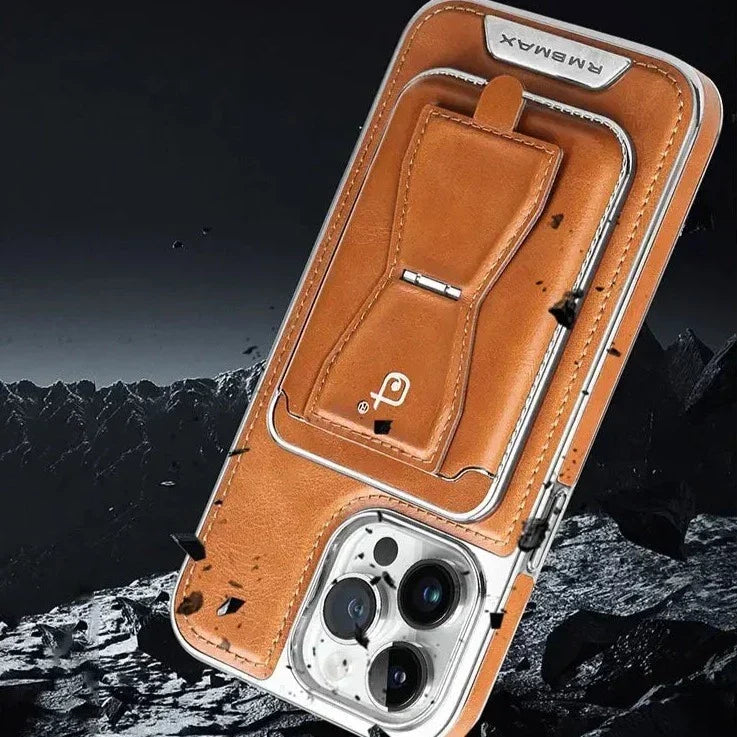iPhone Wallet Case Leather Built-In Kickstand Card Holder