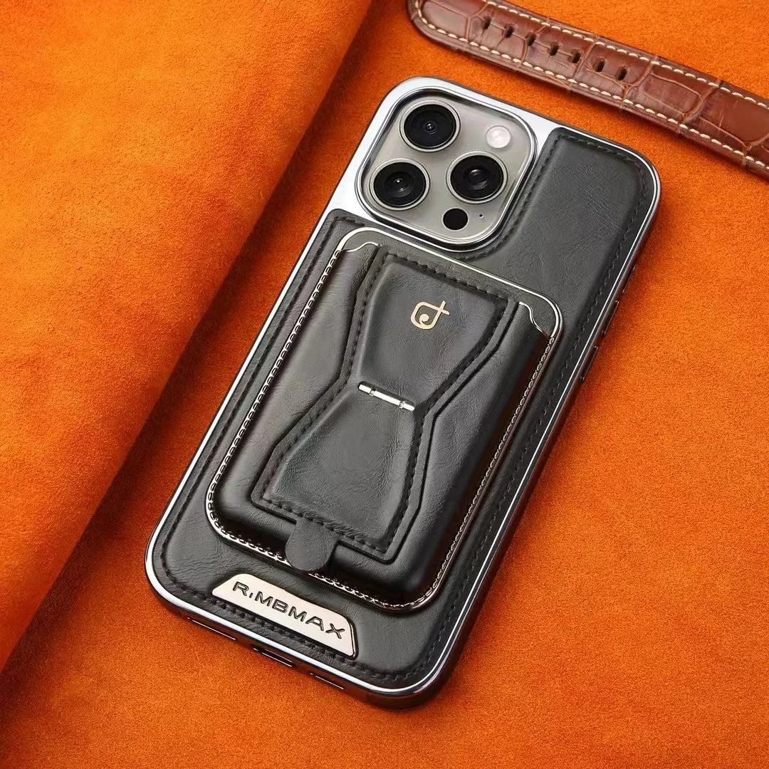 iPhone Wallet Case Leather Built-In Kickstand Card Holder