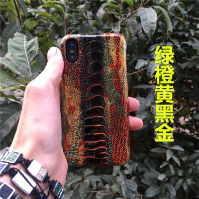 iPhone X Case Genuine Ostrich Leather Dirt-Resistant Impact-Resistant