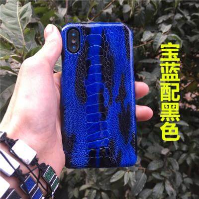 iPhone X Case Genuine Ostrich Leather Dirt-Resistant Impact-Resistant