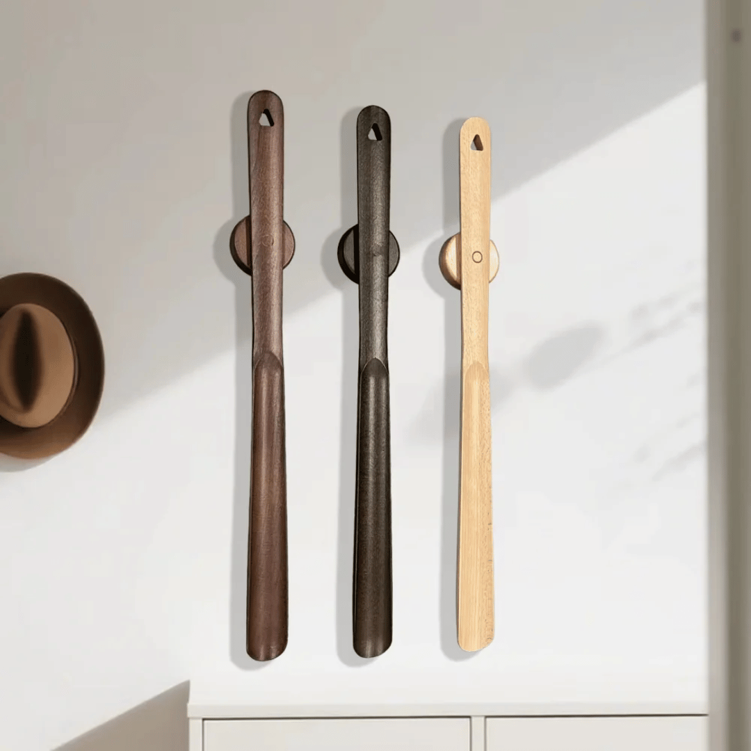 Eleganter Holz-Schuhlöffel mit Magnetfunktion