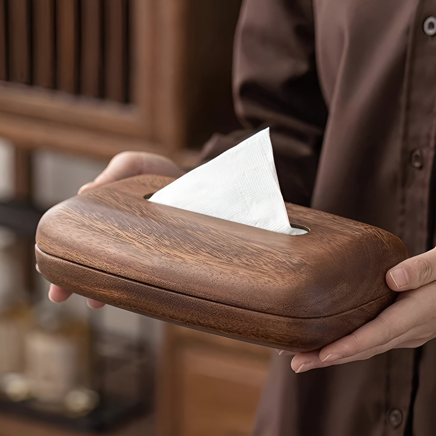 Elegant wooden napkin holder for stylish accents