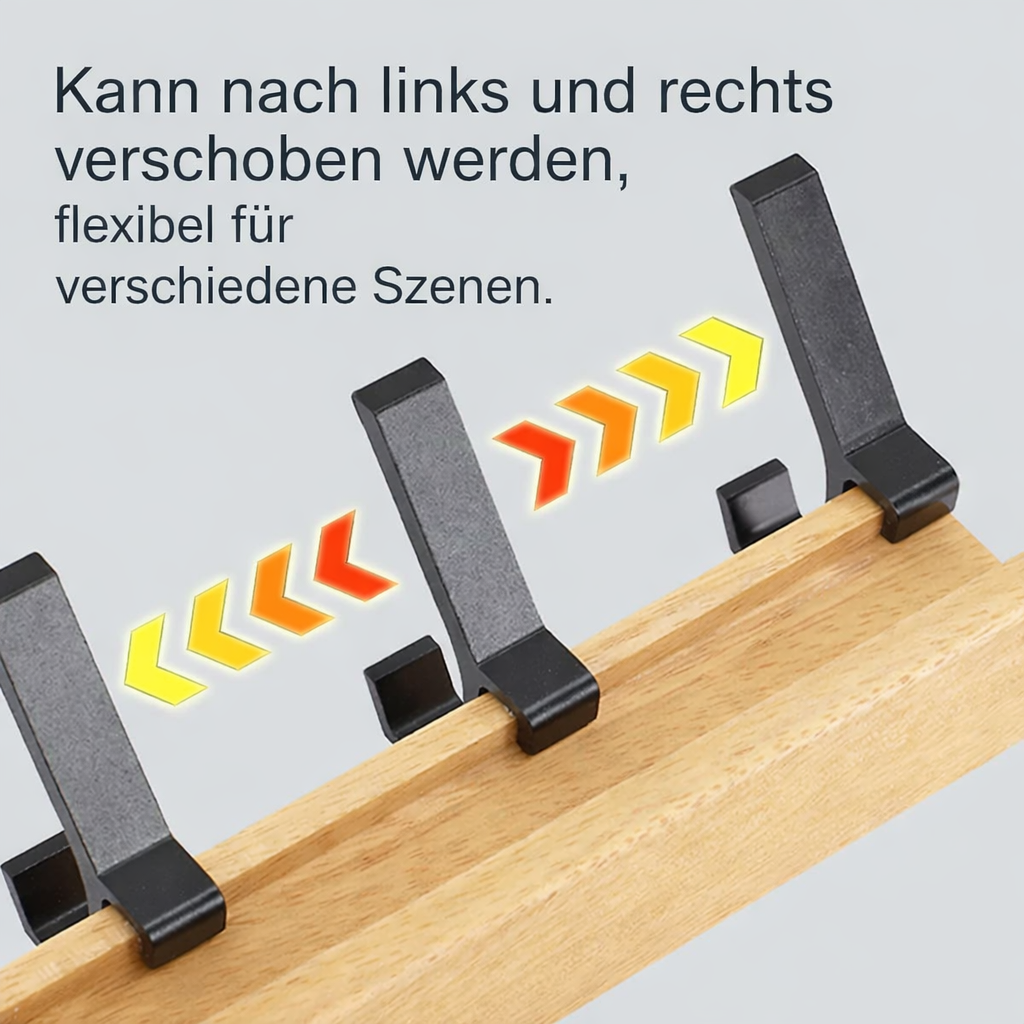 Wandgarderobe mit Verstellbaren Doppelhaken | Platzsparendes Design
