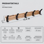 Wandgarderobe mit Verstellbaren Doppelhaken | Platzsparendes Design
