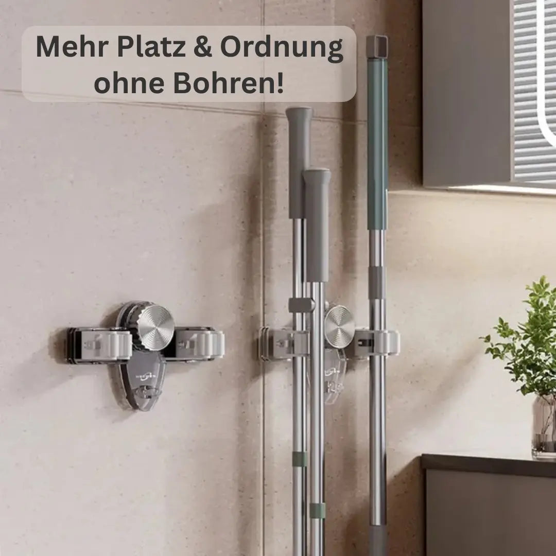 Platzsparender Halter für Besen & Werkzeuge – Ohne Bohren, Schnell Montiert
