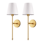 Wandleuchten-Set | 3M Klebeinstallation | Stoffschirm | 2er Set