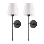 Wandleuchten-Set | 3M Klebeinstallation | Stoffschirm | 2er Set