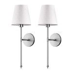 Wandleuchten-Set | 3M Klebeinstallation | Stoffschirm | 2er Set