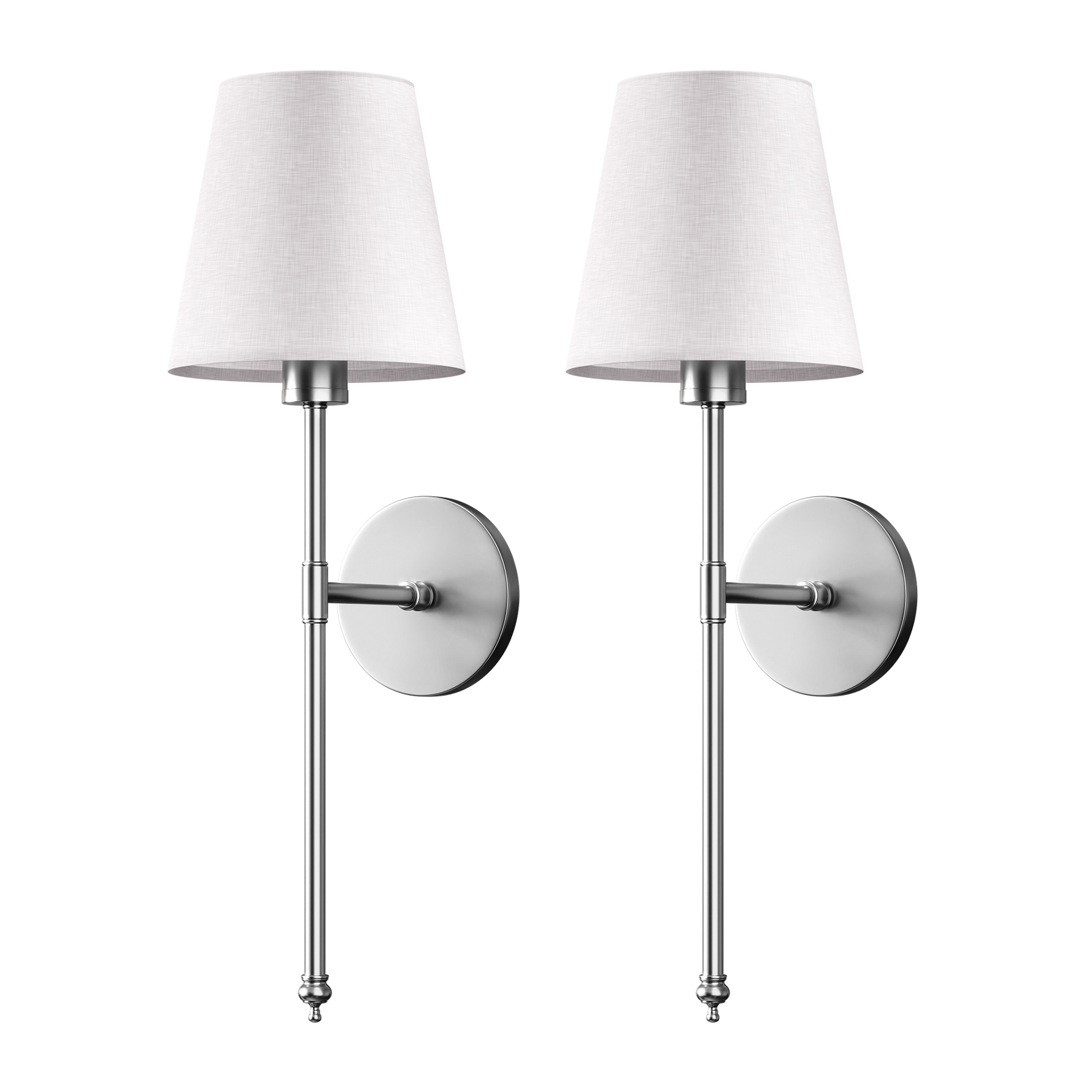 Wandleuchten-Set | 3M Klebeinstallation | Stoffschirm | 2er Set