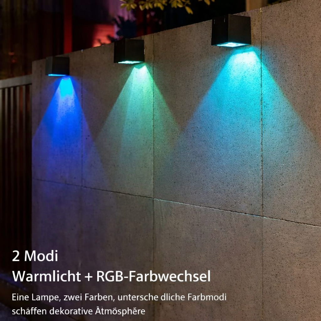 Solarbetriebene Wandleuchte | Wetterfeste LED Außenlampe | Luminara