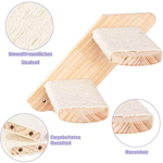 Wandmontierte Katzen-Kletterleiter aus Holz mit Sisal