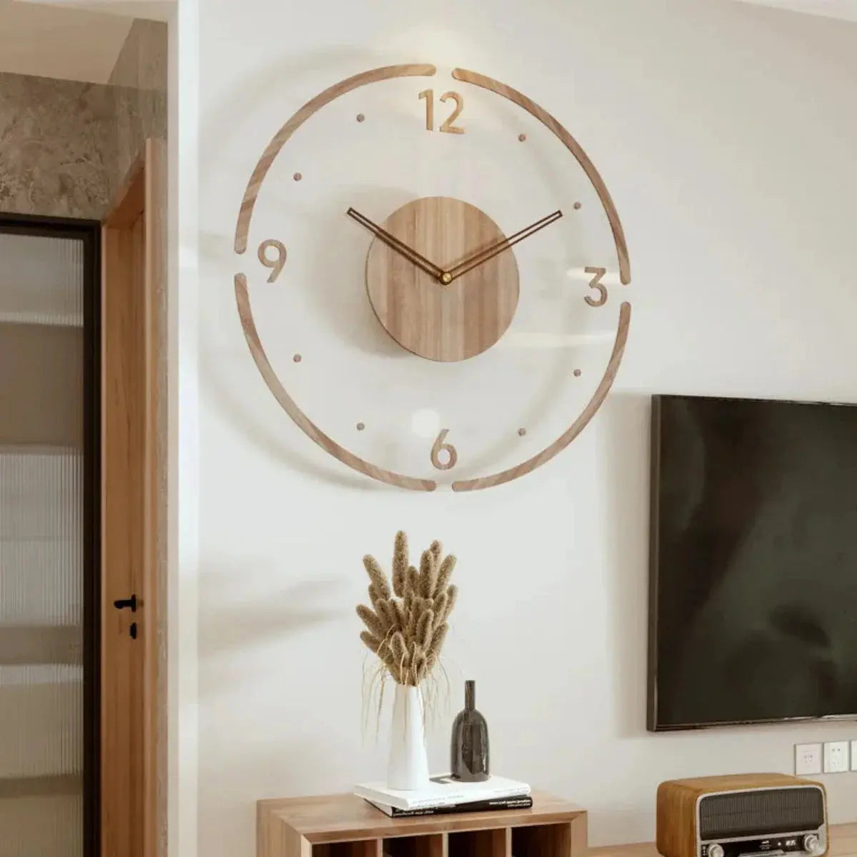 Wanduhren aus Buchenholz im skandinavischen Design
