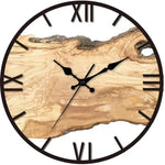 Wanduhr aus Naturholz mit Harzbeschichtung | Geräuschloser Quartz-Mechanismus