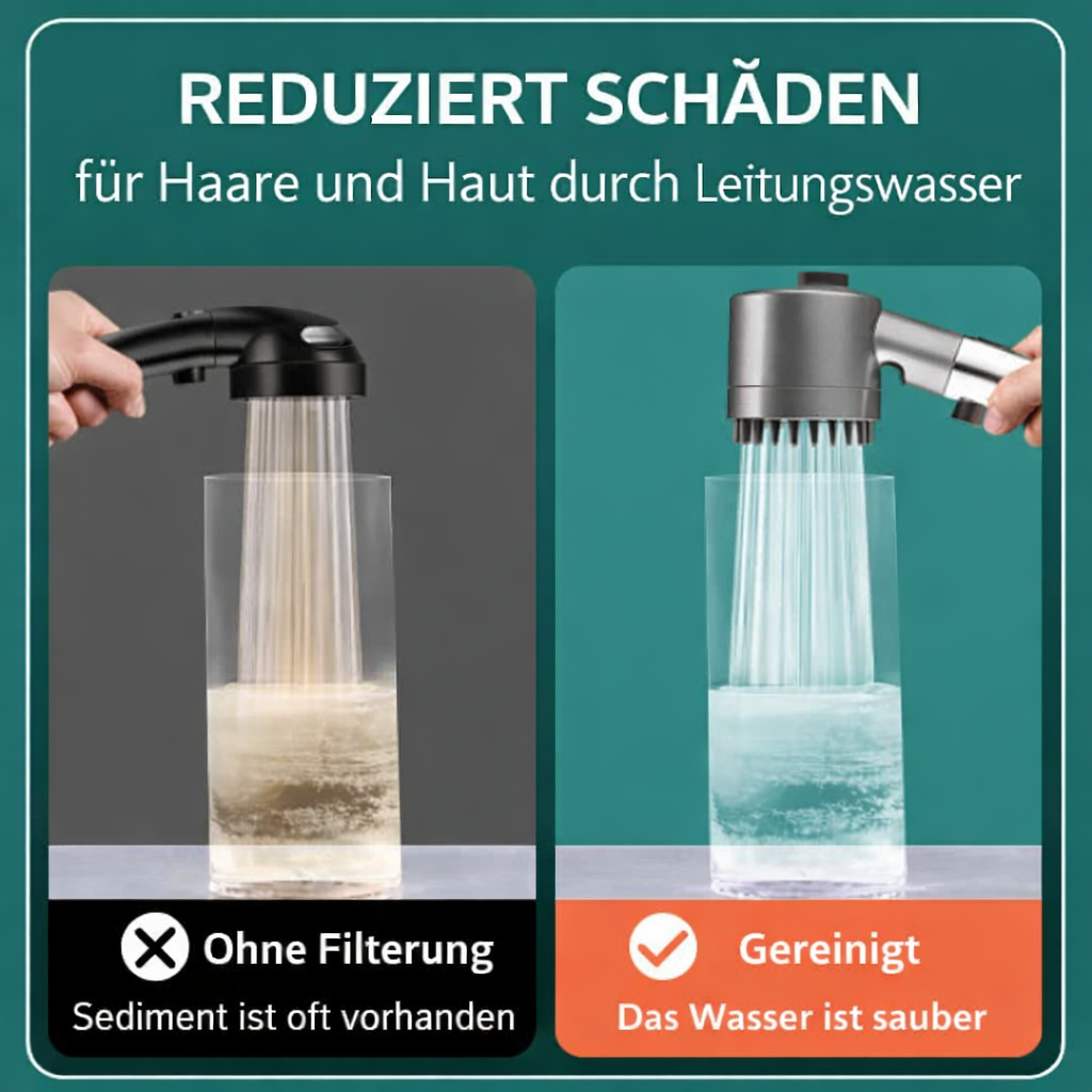 Wassersparender Duschfilter mit Massagefunktion | Hochdruck-Duschkopf