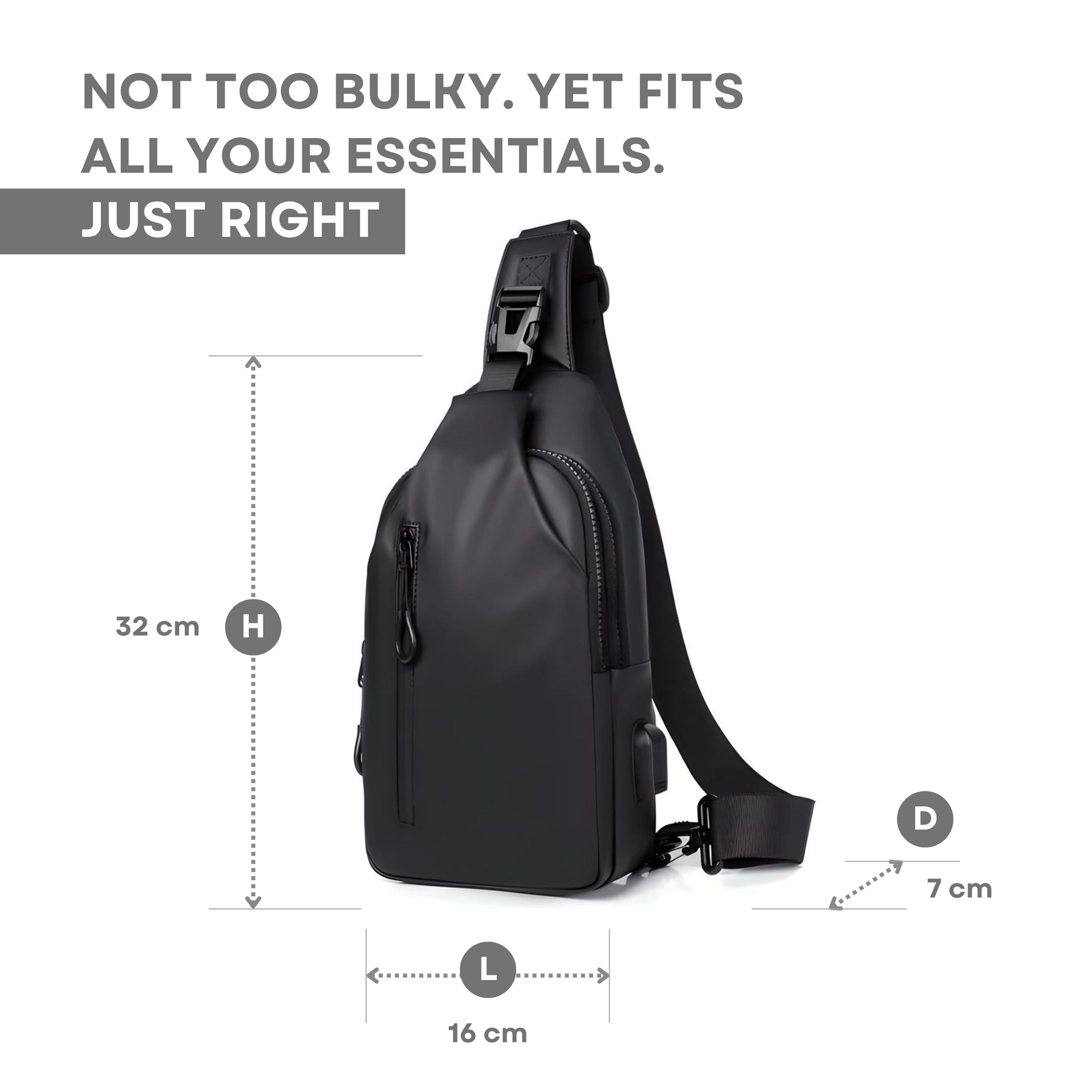 Security-Friendly Shoulder Bag | Water-Resistant and Anti-Theft