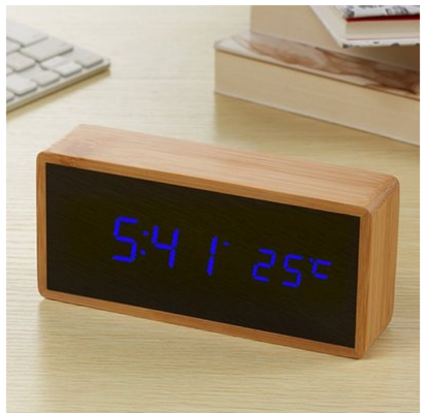 Sustainable LED Alarm Clock – Digital Clock with Temperature Display & Sound Detection