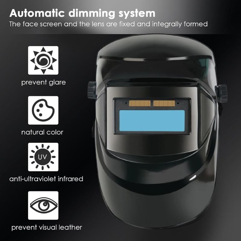 Schweißhelm mit Auto-Dunkelung und Stirnlampe
