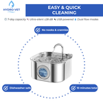 AquaSoft Trinkbrunnen für Haustiere – 3,2L, Edelstahl, LED & 5-stufige Filterung