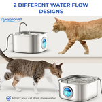 AquaSoft Trinkbrunnen für Haustiere – 3,2L, Edelstahl, LED & 5-stufige Filterung