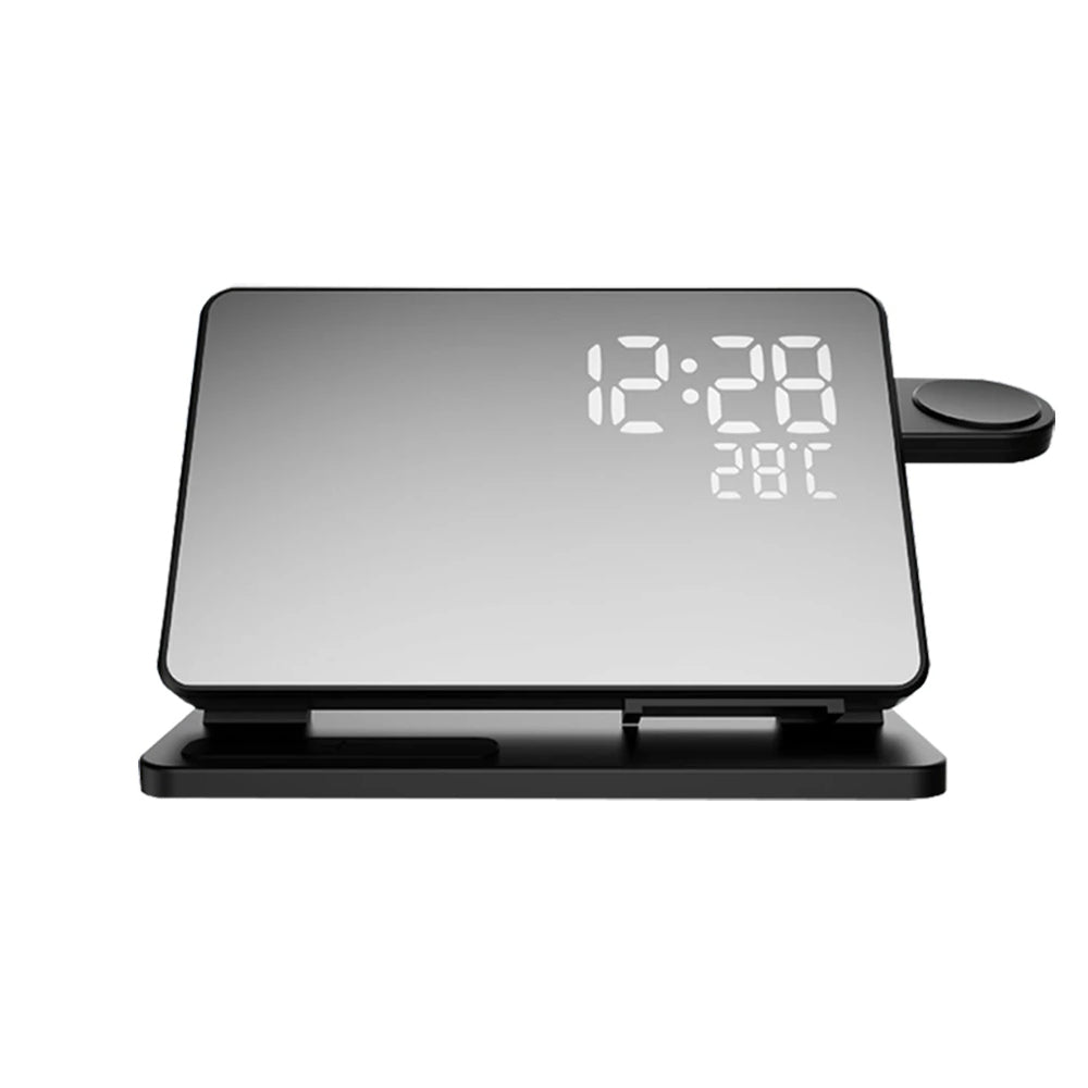 Multifunctional Charging Station with Integrated Alarm Clock – Charge 3 Devices Simultaneously