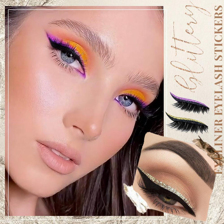Wiederverwendbare Glitzer-Eyeliner und Wimpernaufkleber | Kaufe 1, Erhalte 1 Gratis