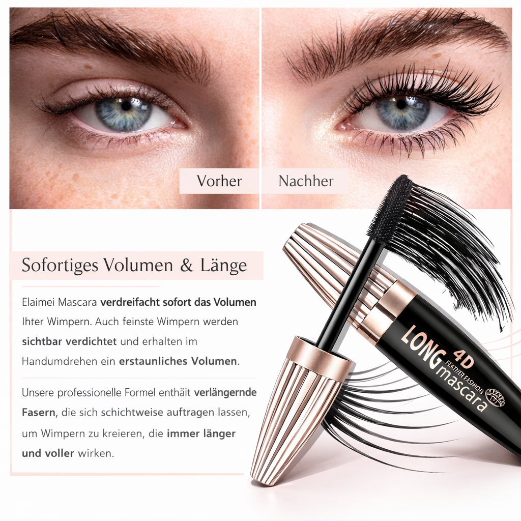 Wimpernverlängernde Mascara | Sofortige Länge & Volumen | Faserformel
