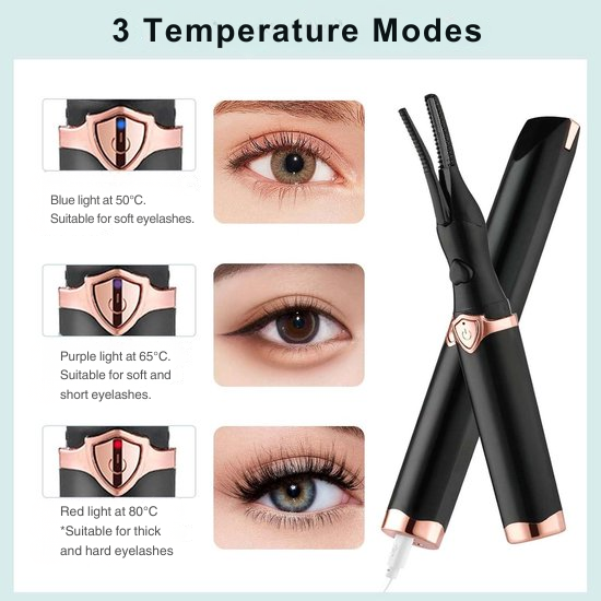 Elektrischer Wimpernformer | 3 Temperaturstufen für perfekte Wimpern