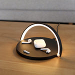 Elegante Nachttischlampe mit kabelloser Ladefunktion