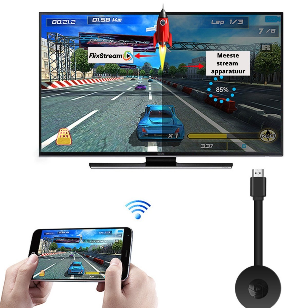 Kabelloser HDMI-Streamer für beeindruckendes Full HD 1080P