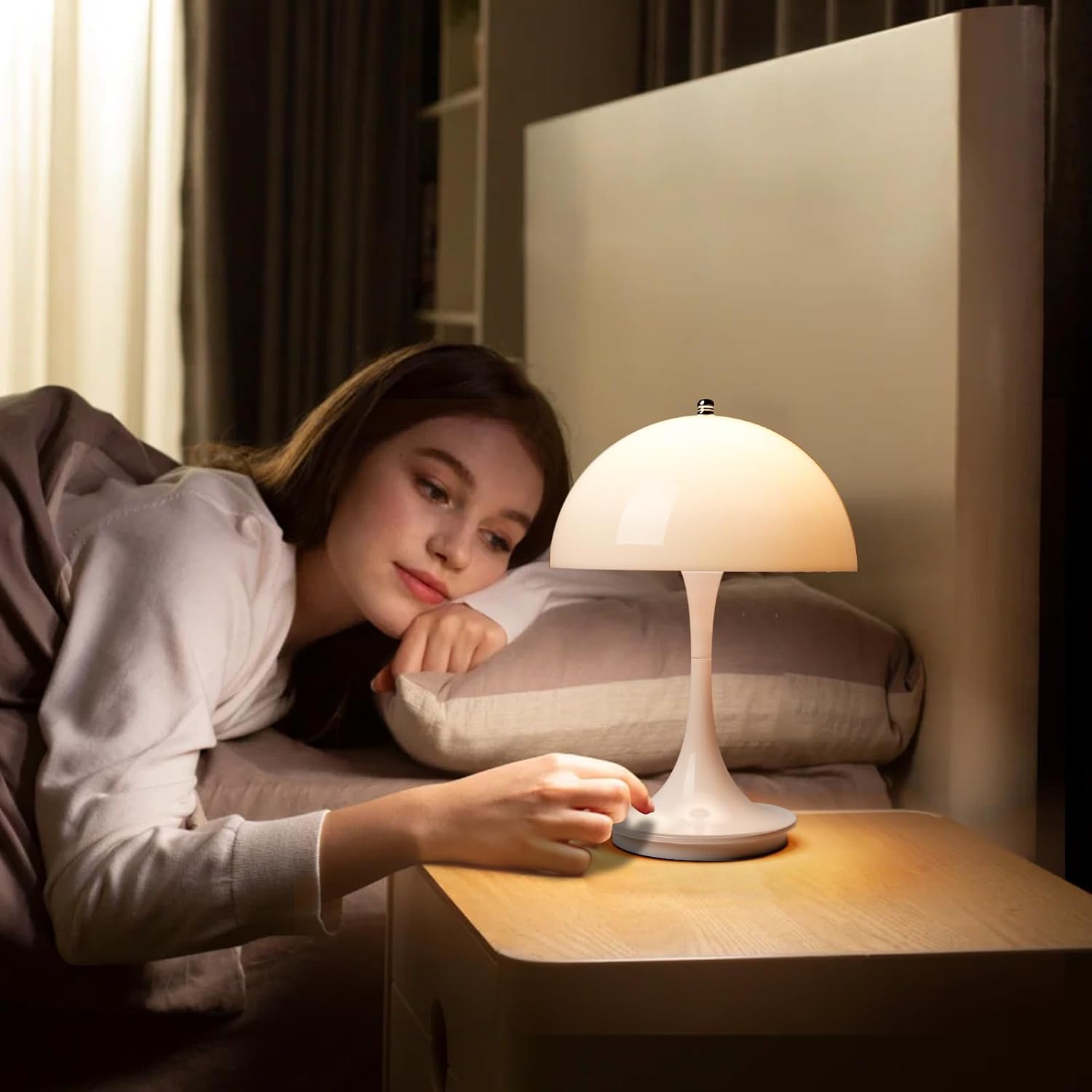 Kabellampe im Pilzdesign – Skandinavische Eleganz, Warmes Licht