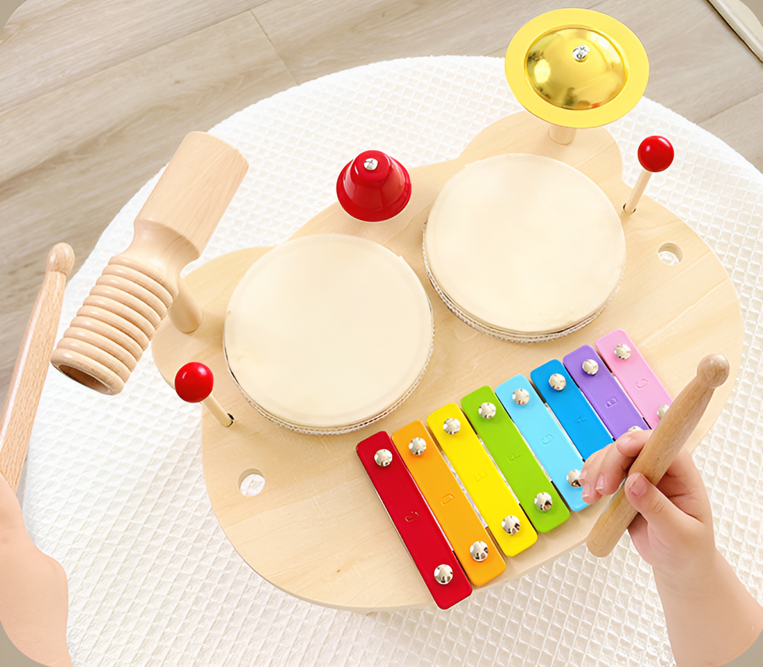 Wooden Drum Set - Musical Play and Creativity