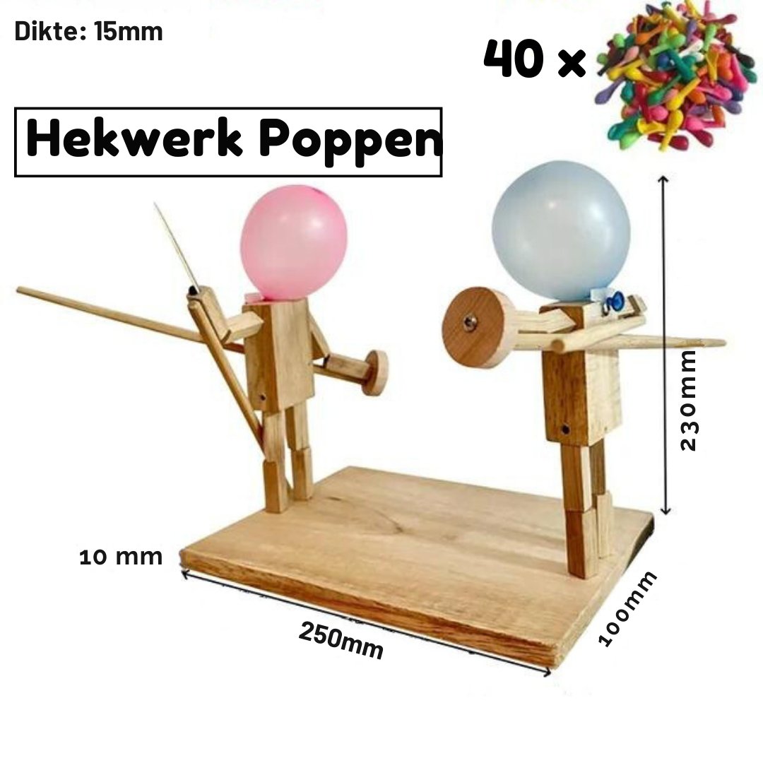 Handcrafted Wooden Duel Puppets - Educational Toy for Kids