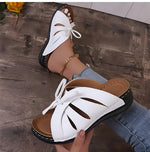 Elegante Damensandalen mit Schleife und Keilabsatz – Orthopädische Einlage