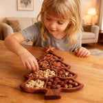 Festive Wooden Serving Tray with Practical Compartments | Set of 2