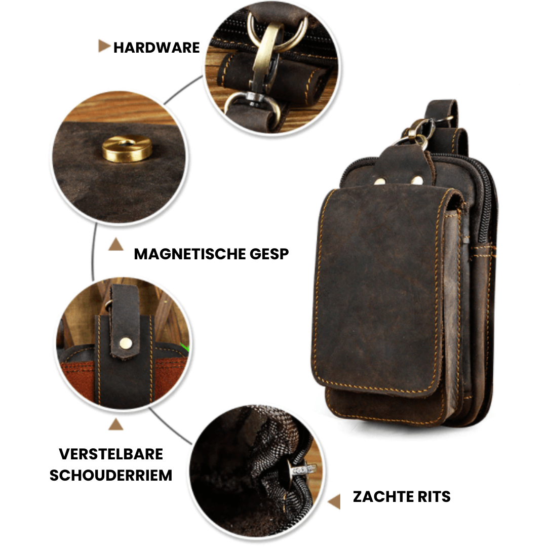 Elegante Herren Hüfttasche aus hochwertigem Leder
