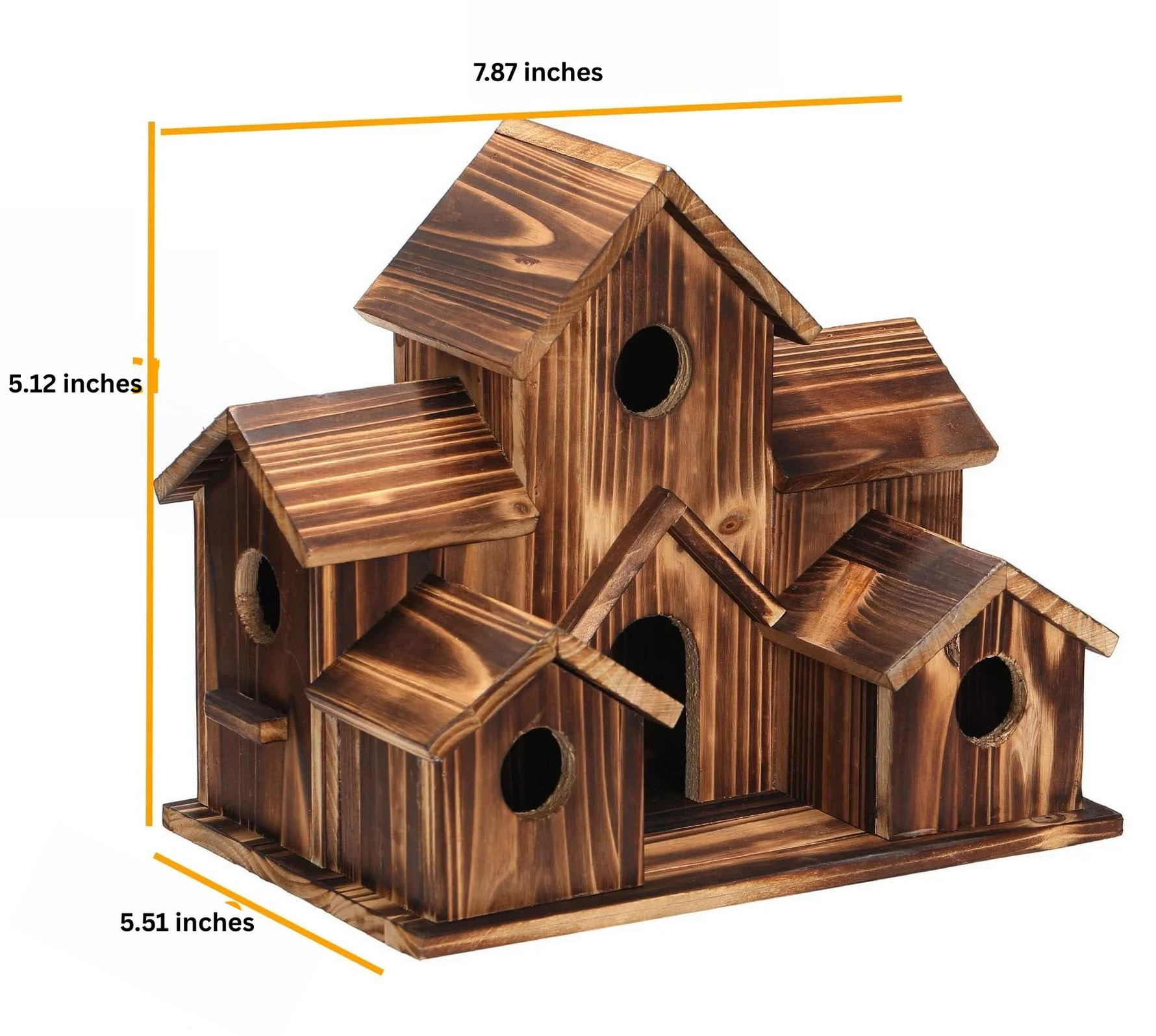 Hölzernes Vogelhaus – Handgefertigtes Baumvogelhaus mit 6 Löchern