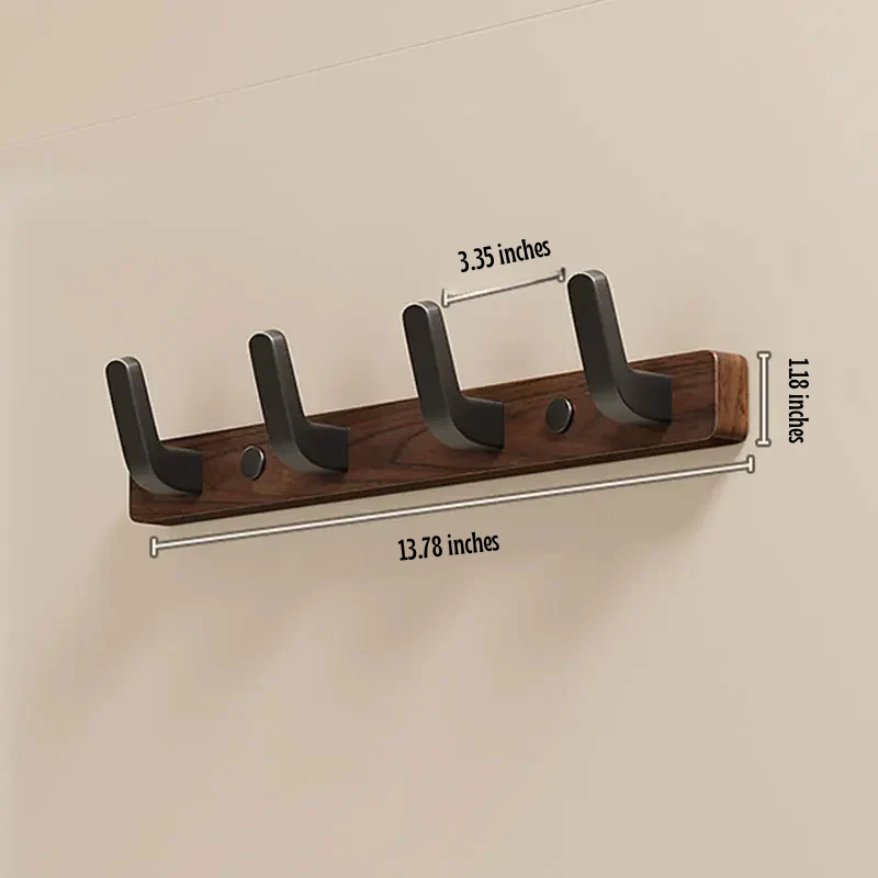 Minimalistischer Wandgarderobenhaken aus Holz und Metall